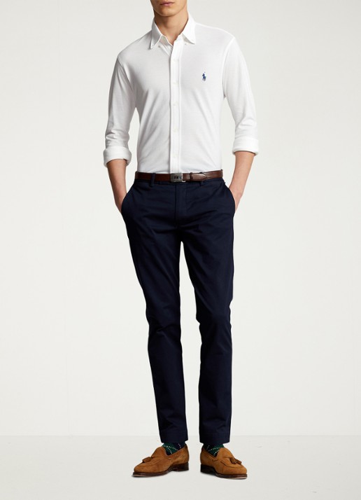 Ralph Lauren Regular fit overhemd van piqué katoen - voorkant 2 white / wit