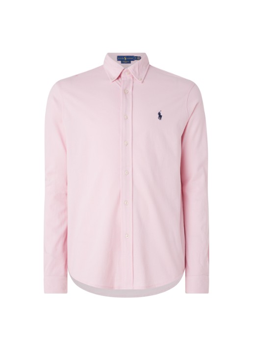 Ralph Lauren Regular fit overhemd van piqué katoen - voorkant 2 garden pink / roze