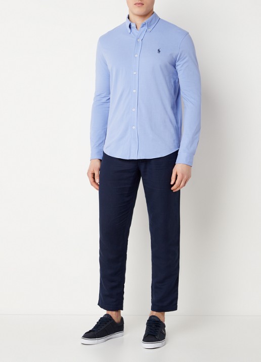 Ralph Lauren Regular fit overhemd van piqué katoen - voorkant 3 lafayette blue / blauw
