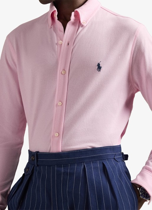 Ralph Lauren Regular fit overhemd van piqué katoen - detail 5 caramel pink c7952-3vi8