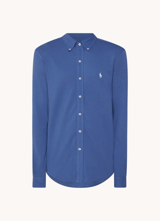 Ralph Lauren Regular fit overhemd van piqué katoen - voorkant 2 old royal / blauw