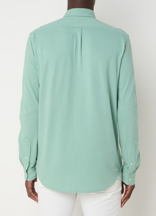 Ralph Lauren Regular fit overhemd van piqué katoen - achterkant 4 faded mint / mint