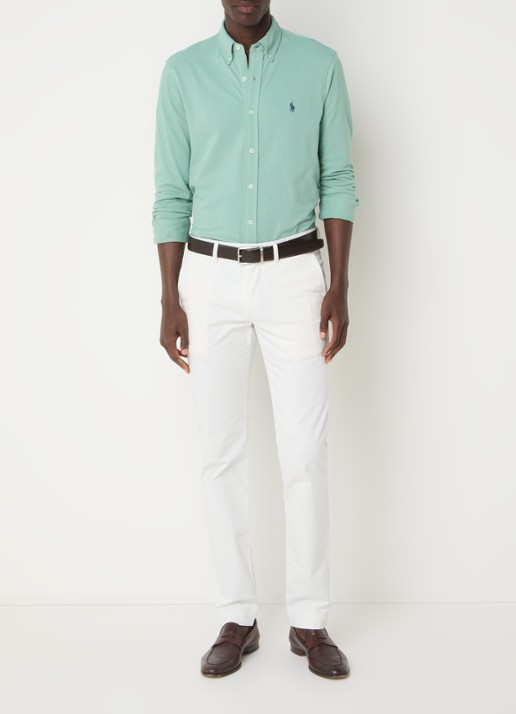 Ralph Lauren Regular fit overhemd van piqué katoen - voorkant 2 faded mint / mint