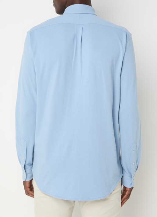 Ralph Lauren Regular fit overhemd van piqué katoen - achterkant 4 vessel blue / staalblauw