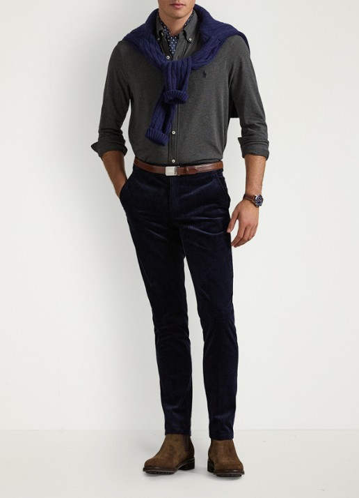Ralph Lauren Regular fit overhemd van piqué katoen - detail 3 windsor heather / donkergrijs