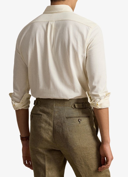 Ralph Lauren Regular fit overhemd van piqué katoen - achterkant pale cream / crème