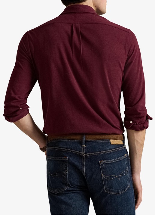 Ralph Lauren Regular fit overhemd van piqué katoen - achterkant 5 spring wine heather / wijnrood