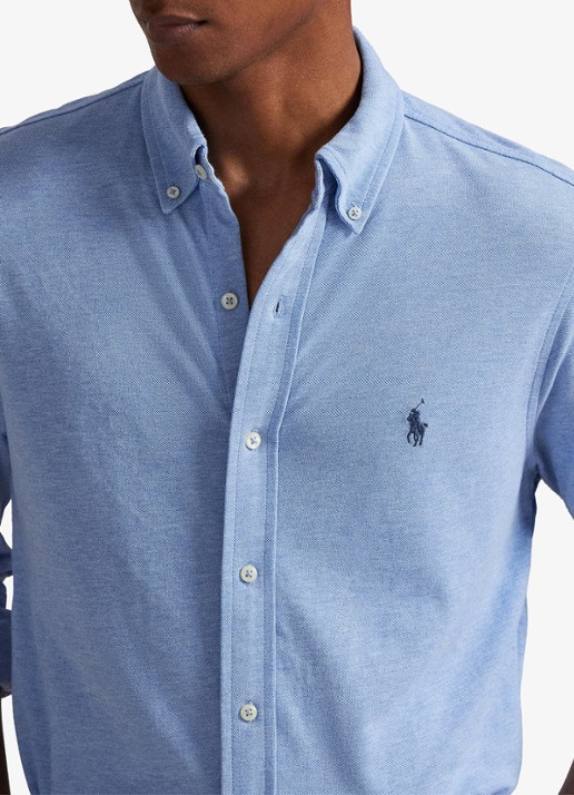 Ralph Lauren Regular fit overhemd van piqué katoen - detail 2 isle heather / creme
