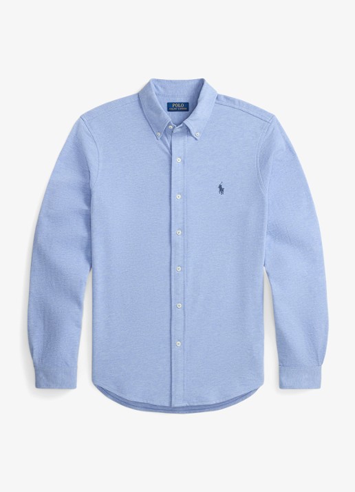 Ralph Lauren Regular fit overhemd van piqué katoen - voorkant 5 isle heather / creme