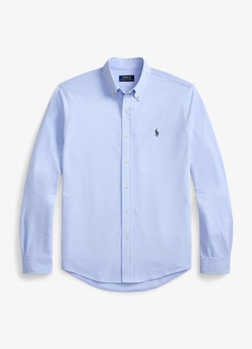 Ralph Lauren Regular fit overhemd van piqué katoen - voorkant 2 pebble blue c7952-zy57