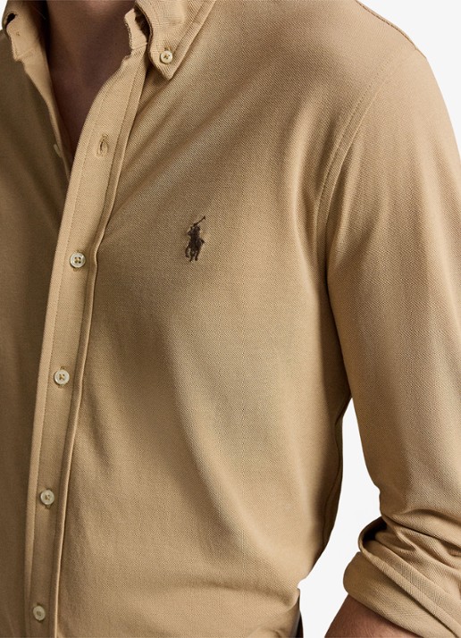 Ralph Lauren Regular fit overhemd van piqué katoen - detail 5 vintage khaki c8888-zy59