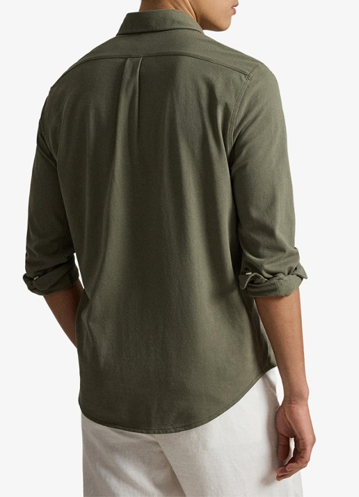 Ralph Lauren Regular fit overhemd van piqué katoen - achterkant 3 cruise olive c0594-zy58