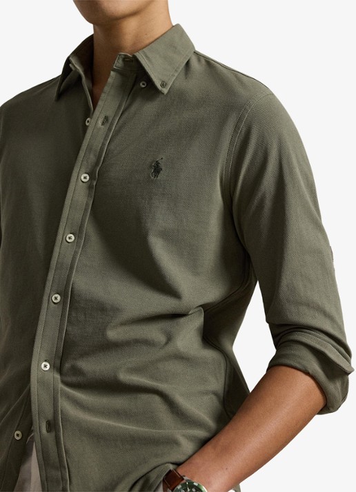 Ralph Lauren Regular fit overhemd van piqué katoen - detail 2 cruise olive c0594-zy58