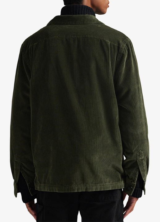 Ralph Lauren Regular fit overshirt van corduroy - achterkant armadillo / legergroen