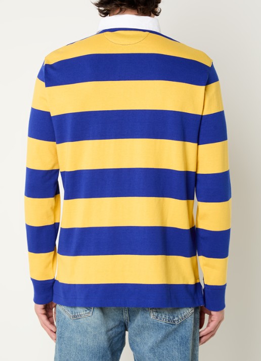 Ralph Lauren Regular fit polo met logo en streepprint - achterkant 5 lichtgeel