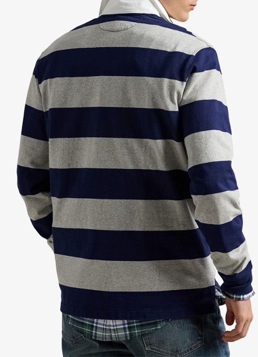 Ralph Lauren Regular fit polo met logo en streepprint - achterkant 5 grijs