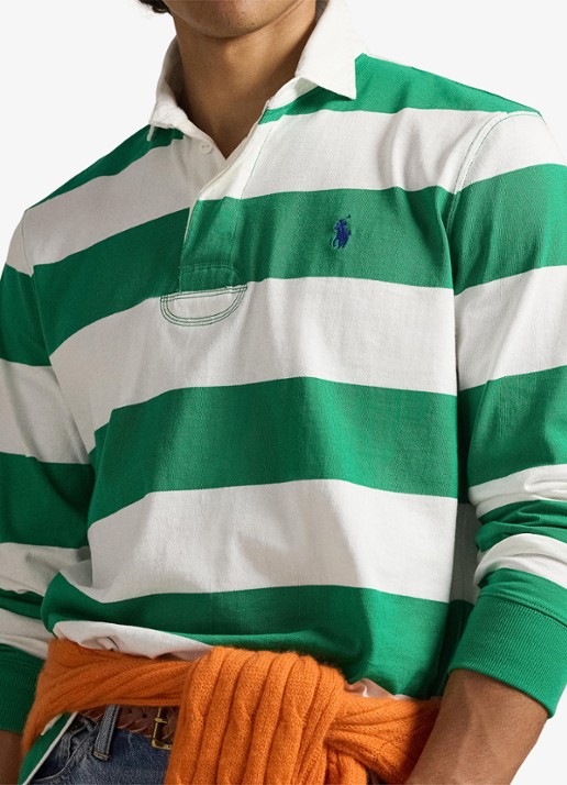 Ralph Lauren Regular fit polo met logo en streepprint - detail 3 groen