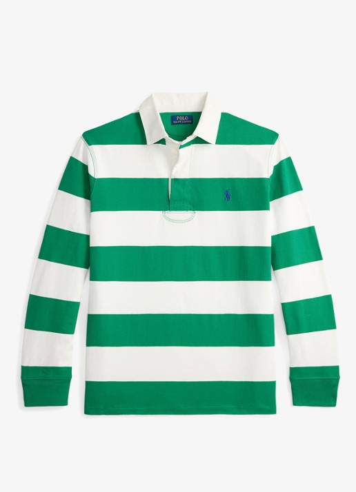 Ralph Lauren Regular fit polo met logo en streepprint - voorkant 4 groen