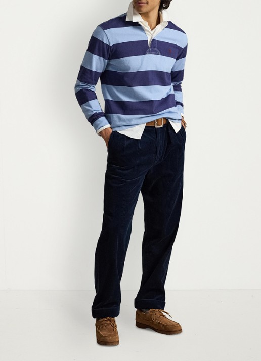 Ralph Lauren Regular fit polo met logo en streepprint - detail 3 chmry blu/bthus nvy / donkerblauw