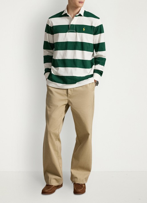 Ralph Lauren Regular fit polo met logo en streepprint - detail 2 trphy crm/nw forest / groen
