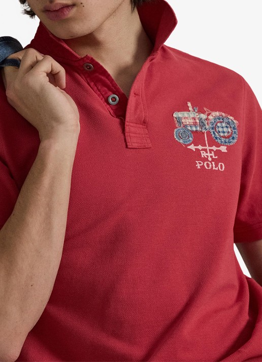 Ralph Lauren Regular fit polo met logo - detail 2 sunride red / rood