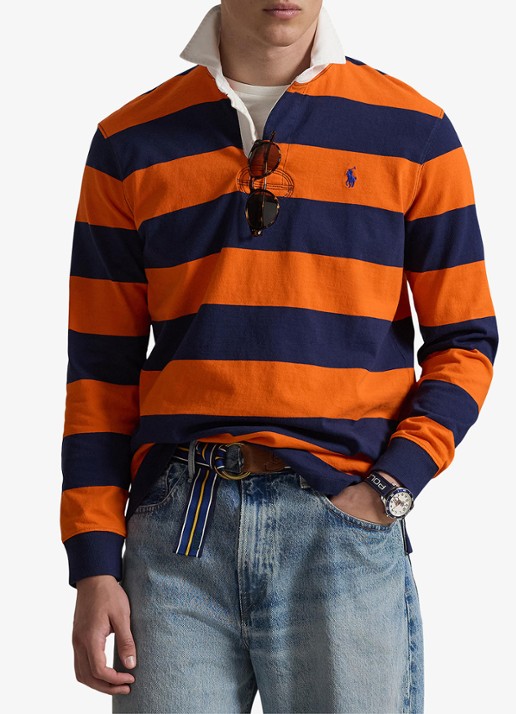 Ralph Lauren Regular fit polo met logoborduring en streepprint
