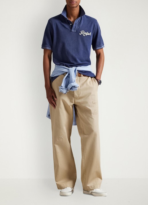 Ralph Lauren Regular fit polo met logoborduring - voorkant 2 dark cobalt/white / kobaltblauw