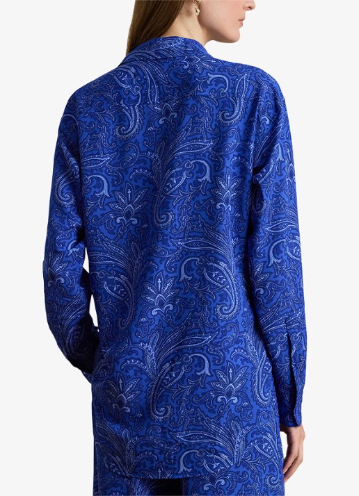 Ralph Lauren Relaxed fit blouse met paisley print  - achterkant 4 blue multi / blauw