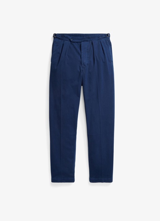 Ralph Lauren Relaxed fit chino met plooidetails - voorkant 2 dark cobalt-48ms