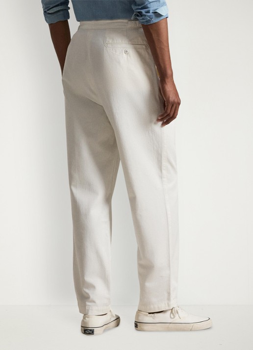 Ralph Lauren Relaxed fit chino met plooidetails - achterkant 3 deckwash white / wit