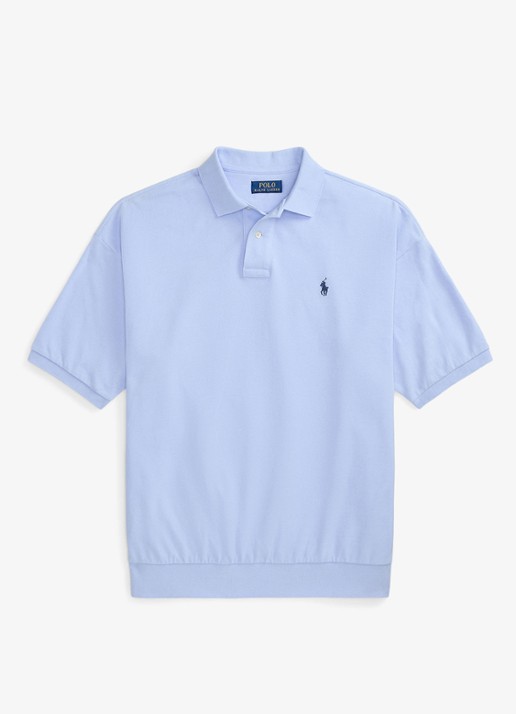 Ralph Lauren Relaxed fit polo met logo - voorkant pebble blue / blauw