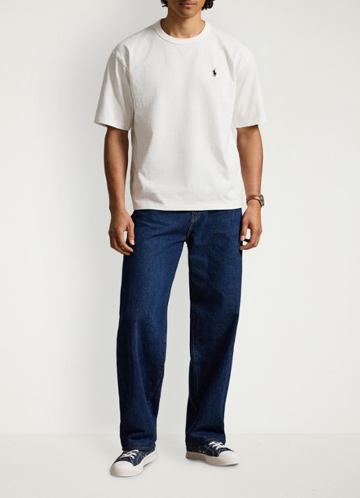 Ralph Lauren Relaxed fit T-shirt met ronde hals - detail wit