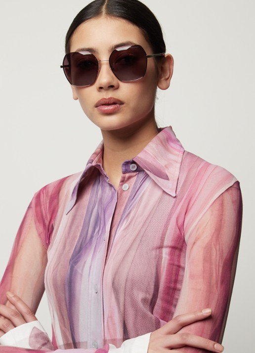 Ralph Lauren Retro zonnebril gepolariseerd RA4138  - voorkant 3 bordeauxrood