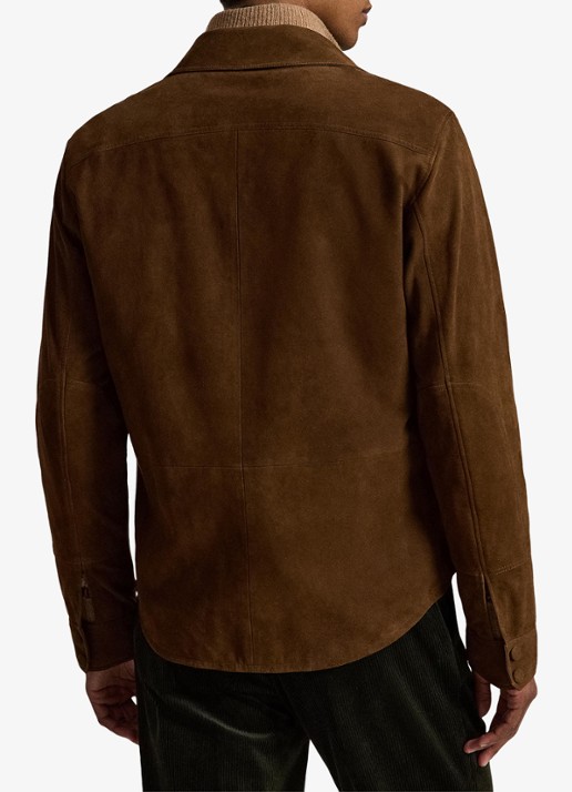 Ralph Lauren Reversible jack van suède - achterkant smith brown/turf olive / bruin