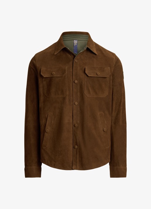 Ralph Lauren Reversible jack van suède - voorkant 4 smith brown/turf olive / bruin