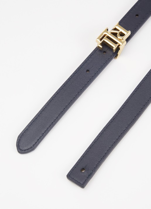 Ralph Lauren Reversible riem van leer met logo - detail donkerblauw