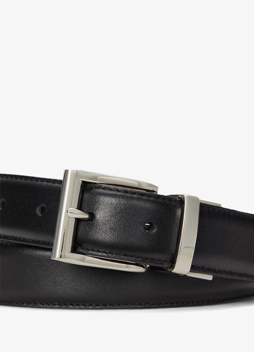 Ralph Lauren Reversible riem van leer - detail 2 blk/brown / zwart