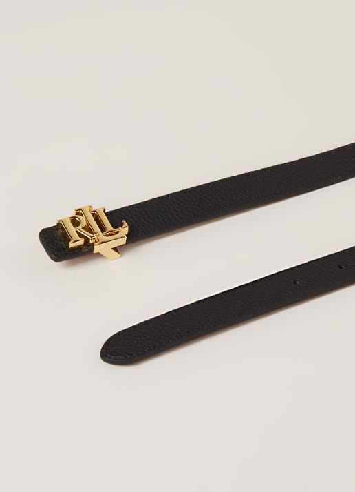 Ralph Lauren Reversible riem van leer - detail zwart