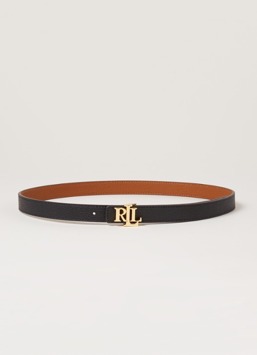 Ralph Lauren Reversible riem van leer - voorkant 4 zwart