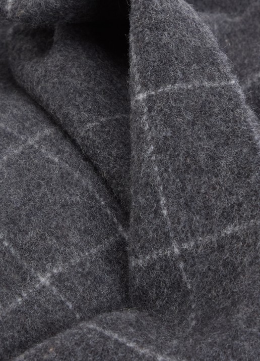 Ralph Lauren Reversible sjaal in wolblend 168 x 25 cm - detail 2 antraciet