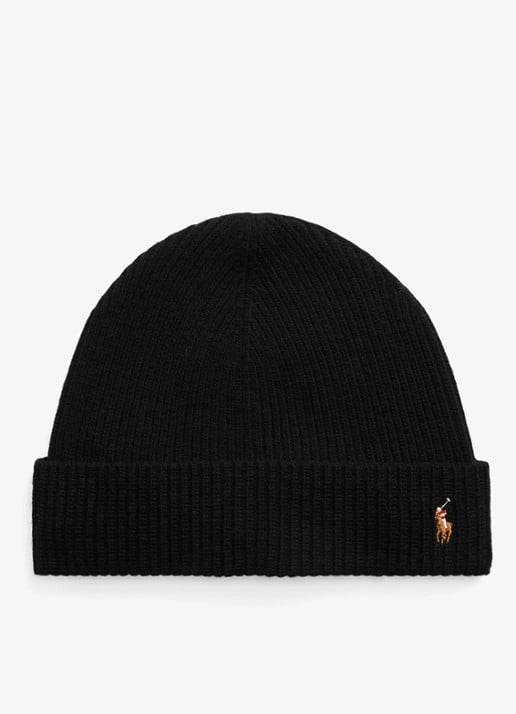 Ralph Lauren Ribgebreide muts in wolblend