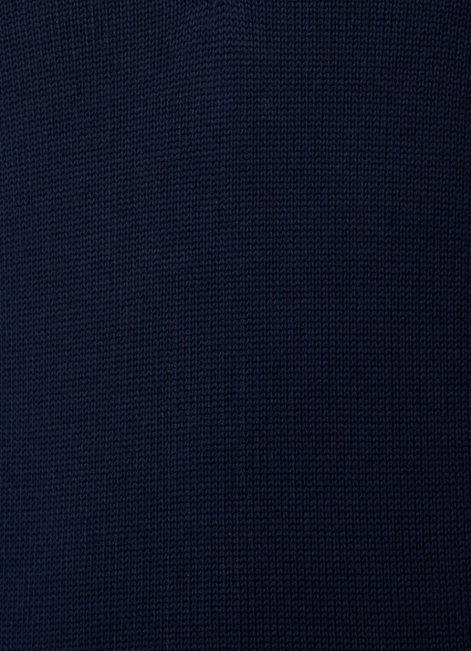 Ralph Lauren Ribgebreide trui met halve rits en logoborduring - detail 5 hunter navy/rood pp / donkerblauw
