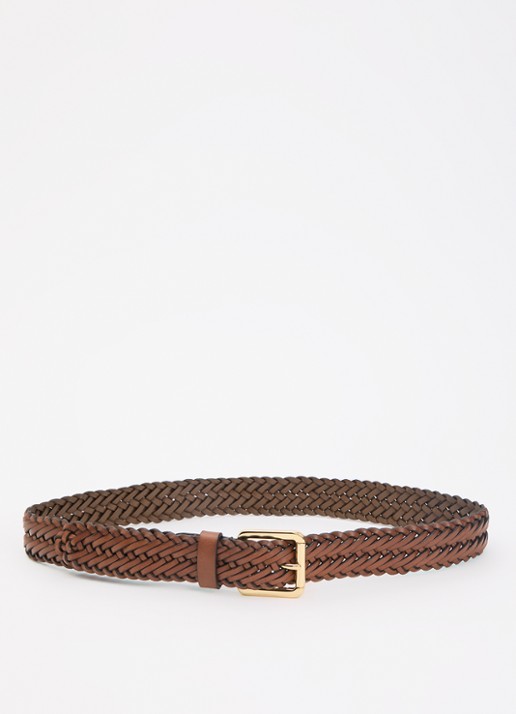 Ralph Lauren Riem van leer met gevlochten details