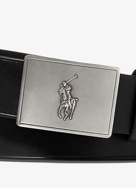 Ralph Lauren Riem van leer - detail black / zwart