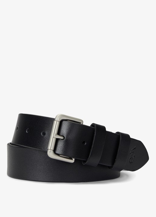 Ralph Lauren Riem van leer - voorkant 3 zwart