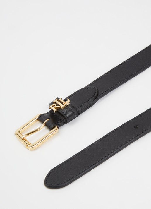 Ralph Lauren Riem van leer - detail 2 zwart