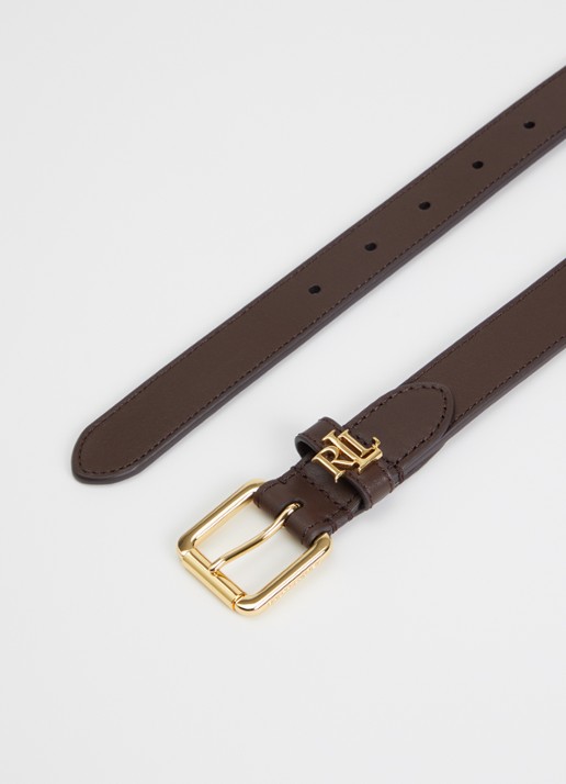 Ralph Lauren Riem van leer - detail 2 donkerbruin