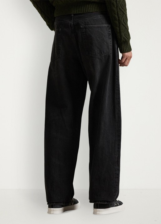 Ralph Lauren Rivington relaxed fit jeans met donkere wassing - achterkant coalmont wash / zwart