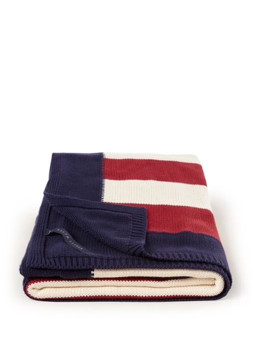 Ralph Lauren RL Flag plaid van katoen 140 x 180 cm