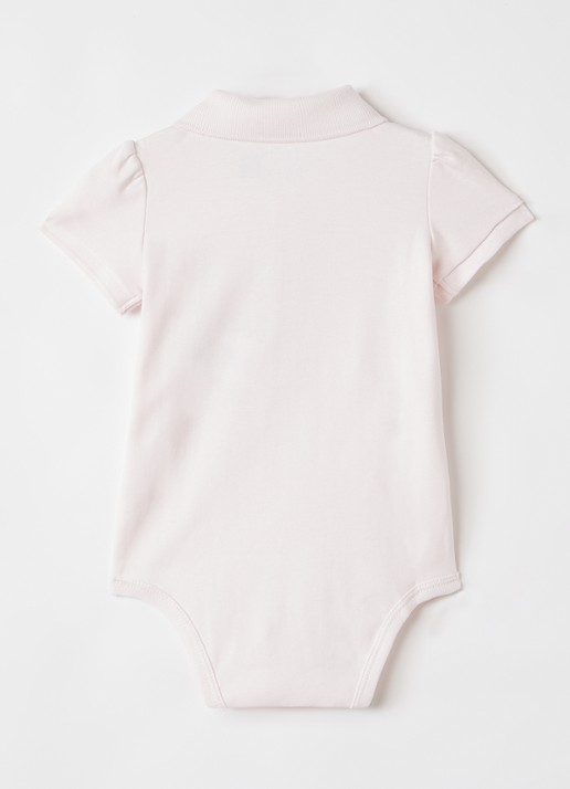 Ralph Lauren Romper met logoborduring - voorkant 2 oudroze